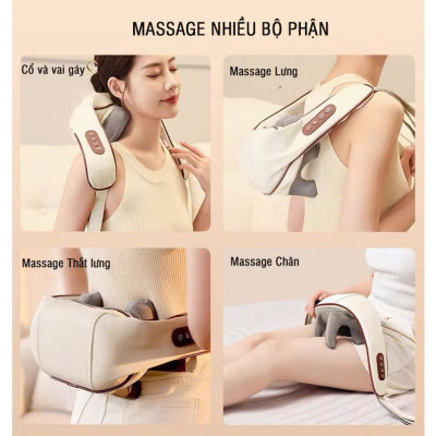 Máy Massage Cổ Vai Gáy Hồng Ngoại 6D YM-K18, Đai Mát Xa Toàn Thân Hỗ Trợ Thư Giãn - Giao Màu Ngẫu Nhiên - HÀNG CHÍNH HÃNG MINIIN