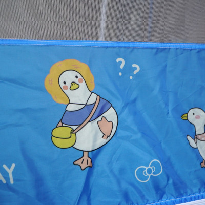 Màn Chụp , Mùng Chụp Cao Cấp Mộc Miên Đỉnh Vuông - Kích Thước 1,8mx2m ( Trắng Viền Xanh )