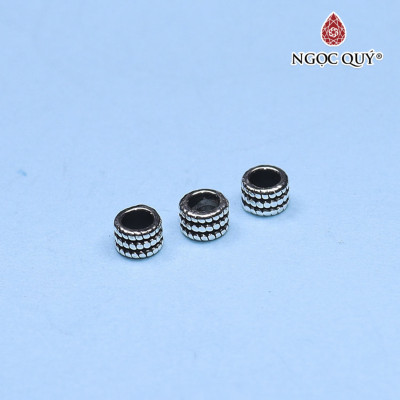 Charm bạc chặn hạt hình bánh xe - Ngọc Quý Gemstones