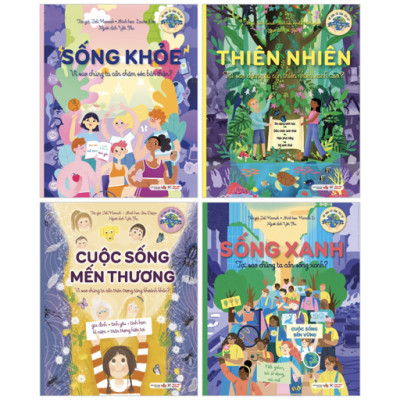 Sách - Bộ Sách Xây Dựng Lối Sống Tích Cực - Sống Xanh + Sống Khỏe + Cuộc Sống Mến Thương + Thiên Nhiên (Bộ 4 Cuốn)