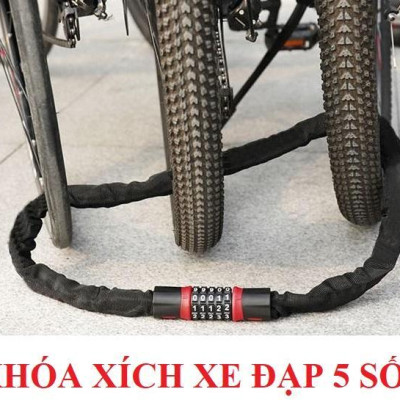 Khóa xích xe đạp bọc vải dù chống trộm