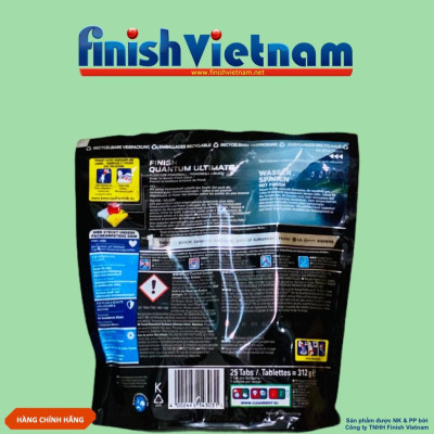 Combo - 2 túi Viên rửa bát Finish Quantum Ultimate loại 25v 1 túi