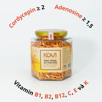 Đông trùng hạ thảo KOVI khô sấy thăng hoa KOVI 50g | Hàm lượng dược chất cao 4 sao OCOP