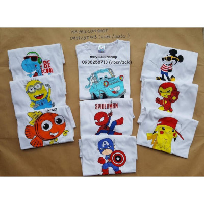 (8-19kg) ÁO CÀI VAI NGẮN TAY COTTON TRẮNG IN - BIBO KIM THU