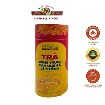 Trà Đông Trùng Cam Quế Sả Lý Tưởng 110g, Lọ Trà Cứng Gồm 8 Gói Nhỏ, Sản Phẩm Đạt Chứng Nhận OCOP 3 Sao Của Thành Phố Hà Nội