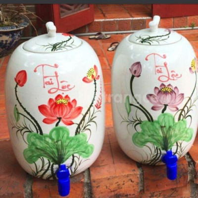 BÌNH NƯỚC VẼ SEN 7L,10L