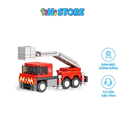 Đồ chơi lắp ráp xe cần cẩu màu đỏ 94 mảnh Value Toys