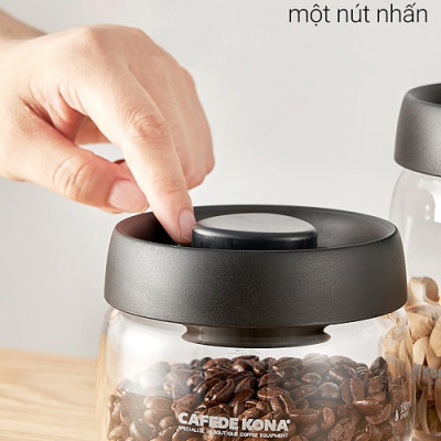 Hũ thủy tinh hút chân không bảo quản thực phẩm CAFE DE KONA