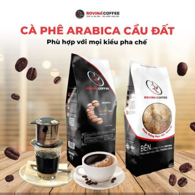 Cà Phê Arabica Cầu Đất  - Pha Phin - Gói 500gr ( Xay Sẵn) Mùi Hương Dịu Nhẹ Vị Cân Bằng Hoàn Hảo Rovina Coffe