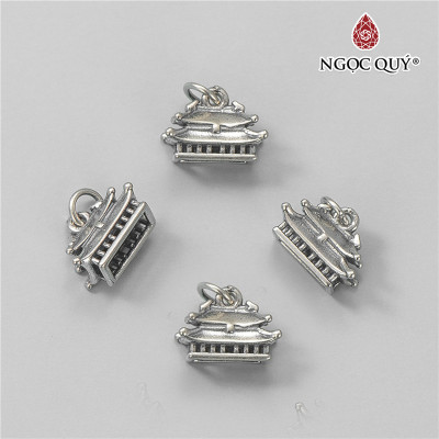 Charm bạc treo hình ngôi chùa - Ngọc Quý Gemstones