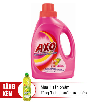 Nước Tẩy Quần Áo Màu Axo Hồng Hương Hoa Đào Chai 800ml