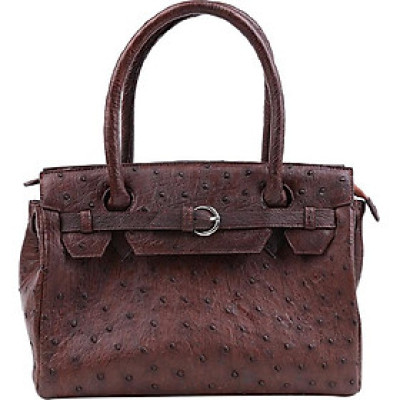 Túi Xách Da Đà Điểu Huy Hoàng HT6404 (32 x 25 cm) - Nâu Đất