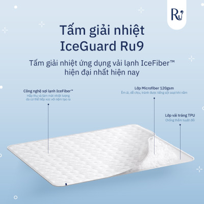 Tấm Giải Nhiệt IceGuard™ (IceGuard Pad) Ru9 | Mát Lạnh Cho Giấc Ngủ | Chiếu Điều Hòa, Êm Ái | 6 Kích Thước