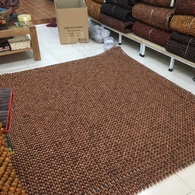 Chiếu Hạt Gỗ Hương Mộc Cao Cấp - Kích Thước 1,5mx1,9m hạt 1.8cm ( video , hình thật )