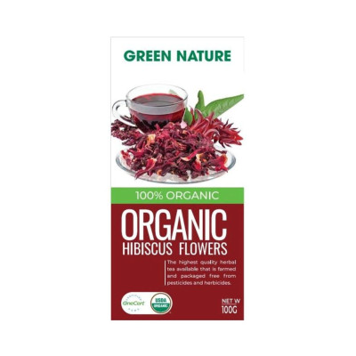 Hoa bụp giấm (Actiso đỏ) hữu cơ Hibiscus Flowers 100gr - Green Nature