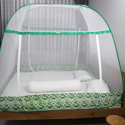 Mùng Chụp Màn Chụp Tự Bung Đỉnh Rộng Cao Cấp 1m8x2m có viền chân - Mộc Miên ( có 2 Cửa)