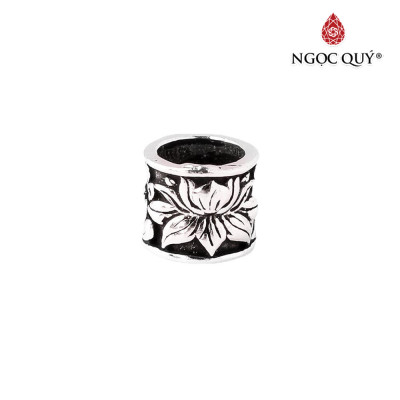 Charm bạc chặn họa tiết hoa sen - Ngọc Quý Gemstones