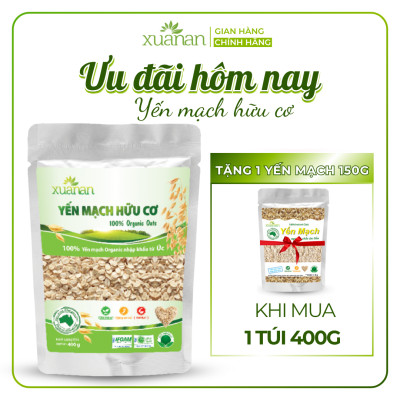 Combo 11 Túi Yến Mạch Hữu Cơ Xuân An [ko đường] Túi 400G(Tặng Kèm 11 Túi Yến Mạch 150G)