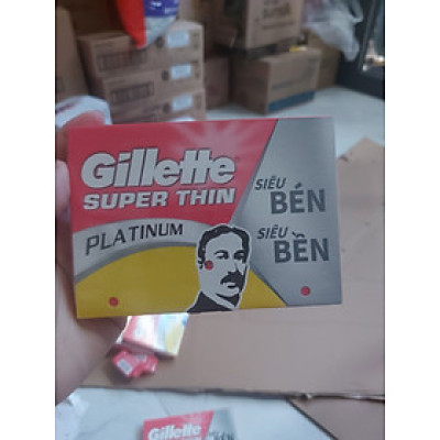 Vỉ 100 lưỡi lam Gillette super thin màu đỏ siêu bén MẪU MỚI ( Hộp lưỡi lam 5*20)