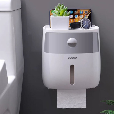 HỘP ĐỰNG GIẤY VỆ SINH 2 TẦNG TREO DÁN TƯỜNG CAO CẤP - KHÔNG CẦN KHOAN ĐỤC ỐC VÍT