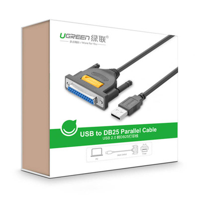 Dây máy in USB sang DB25 Parallet dài 2m UGREEN 20224 - Hàng chính hãng