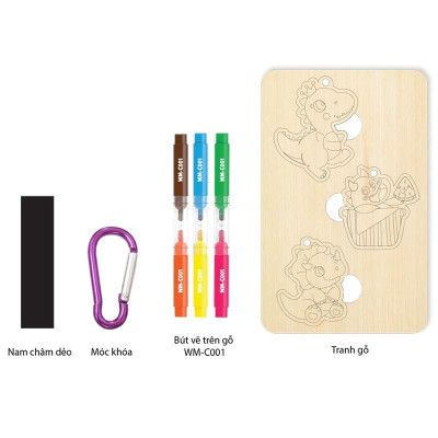 Bộ Tranh Gỗ Tô Màu DIY Paint Your Wooden Dinosaurs - Colorkit KIT-C031