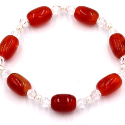 Chuỗi tay đá thạch anh đỏ FSOT14 (210 mm)