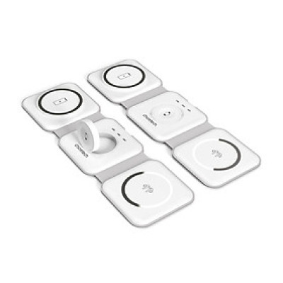 Đế sạc Choetech T588 không dây Mag-safe 3in1 gấp gọn công suất 15w (hàng chính hãng)