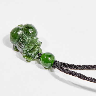 Dây chuyền phong thủy đá ngọc bích tỳ hưu 2cm mệnh hỏa , mộc - Ngọc Quý Gemstones