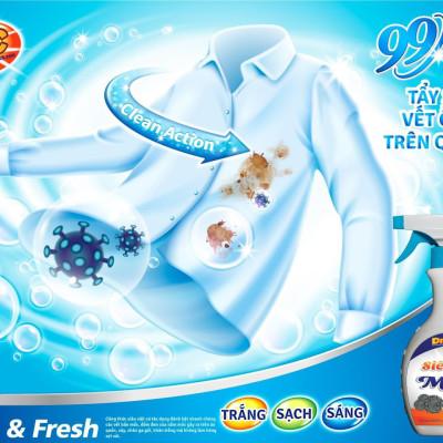 Siêu tẩy mốc chính hãng Dr.C tẩy mốc trên mọi bề mặt áo quần, sàn nhà, tường nhà, không bào mòn bề mặt, xịt là sạch
