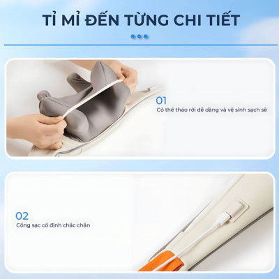 Máy massage cổ vay gáy 4D Kachi MK395 mô phỏng bàn tay người, chạy pin không dây tiện lợi - hàng chính hãng