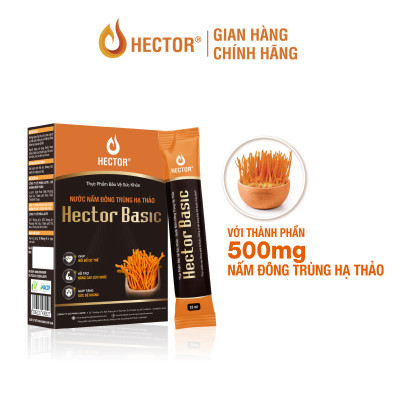 Nước nấm Đông trùng hạ thảo Hector Basic hỗ trợ bồi bổ cơ thể, tăng cường sức đề kháng (10 gói x 25ml)
