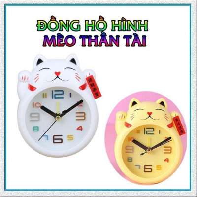 Đồng Hồ Báo Thức Hình Mèo Thần Tài Độc Đáo