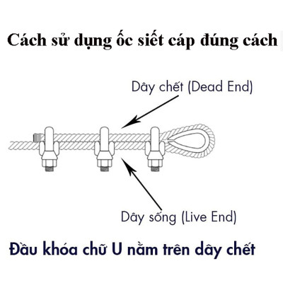 Ốc siết cáp mạ kẽm phi 6 ABG và móc khóa cáp tời quay tay 600LBS-2000LBS, cóc cáp, ốc xiết cáp, ốc siết và móc tời thay thế - Hàng chính hãng