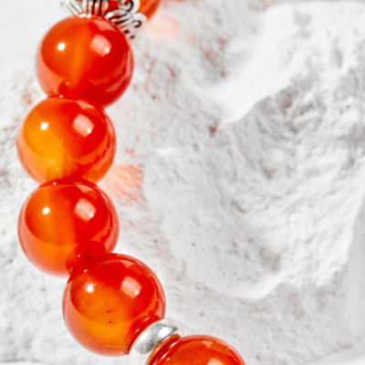 Vòng Tay Phong Thủy Nữ Đá Mã Não Đỏ Phối Charm Cung Hoàng Đạo Thiên Bình (8mm) Mệnh Hỏa, Thổ Ngọc Quý Gemstones