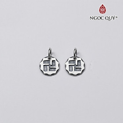 Charm bạc hình chữ vạn treo - Ngọc Quý Gemstones 