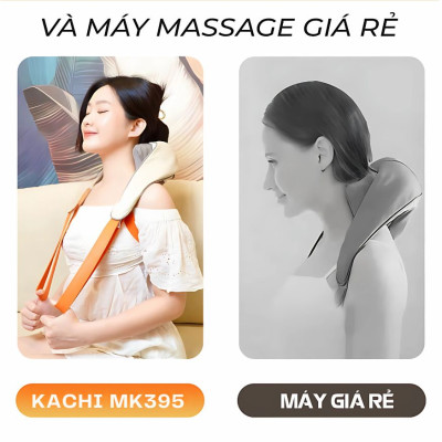Máy massage cổ vay gáy 4D Kachi MK395 mô phỏng bàn tay người, chạy pin không dây tiện lợi - hàng chính hãng