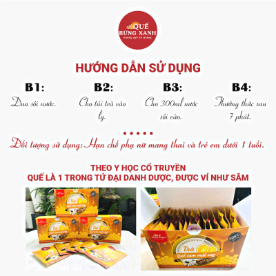Trà quế cam mật ong Quế Rừng Xanh - sản phẩm độc quyền & duy nhất tại Việt Nam kết hợp 3 trong 1 - Cam, Quế, Mật ong - HÀNG CHÍNH HÃNG