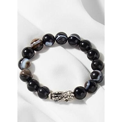 Vòng tay mã não mắt rồng phối tỳ hưu bạc Ngọc Quý Gemstone