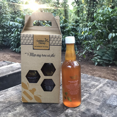 Mật ong Golden honey hỗ trợ tăng sức đề kháng, giảm ho, viên họng, dưỡng ẩm da và môi cang bóng mịn màng, dùng nấu ăn - QuaTangMe Extaste