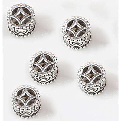 Combo charm bạc chặn hạt hình trụ họa tiết xoắn ốc - Ngọc Quý Gemstones