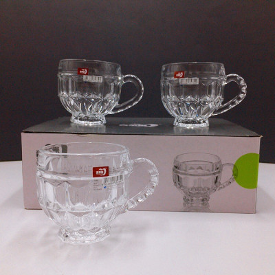 Bộ 6 Cốc Thủy Tinh Có Quai Dày Dặn Trong Suốt Chịu Nhiệt Với Thiết Kế Sang Trọng Tinh Xảo Đẹp Mắt - Hoạ Tiết Ngẫu Nhiên