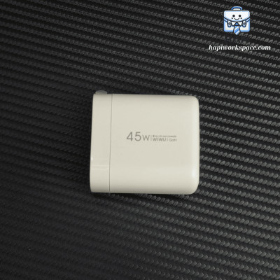 Củ sạc nhanh GaN hàng chính hãng WiWU ARK 45W Type C Wi-U035: Chân gập, chuẩn PD, PPS, sạc nhanh điện thoại, laptop