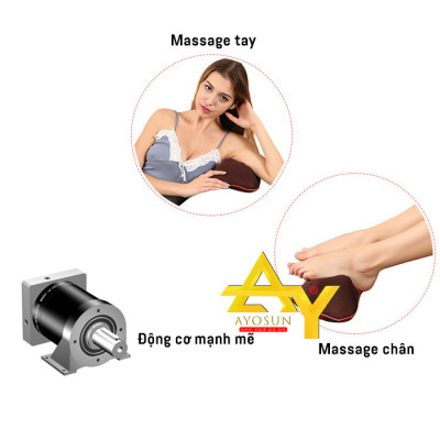 ￼CHÍNH HÃNG-BH 5 NĂM  Gối massage hồng ngoại chính hãng Ayosun Hàn Quốc