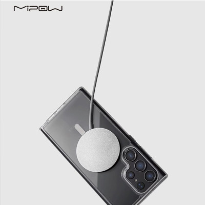 Ốp lưng trong suốt sạc từ tính Mipow Qi2 Tempered Transparent cho Samsung Galaxy S25 Ultra (Bayer Germany Chống Ố Vàng)_ Hàng Chính Hãng