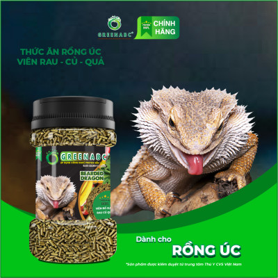 Thức ăn bò sát Rồng Úc viên RAU CỦ QUẢ GREENABC - Bổ sung đầy đủ dinh dưỡng từ thực vật - Hộp 60g