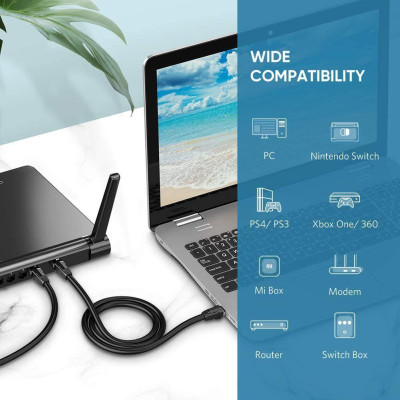 Ugreen UG80728NW121TK 20M CAT8 S/FTP Cáp mạng toàn đồng truyền dữ liệu giữa các máy tính - HÀNG CHÍNH HÃNG