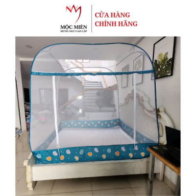 Màn Chụp , Mùng Chụp Cao Cấp Mộc Miên Đỉnh Vuông - Kích Thước 1,6mx2m - 1 cửa ( video , hình thật ) 