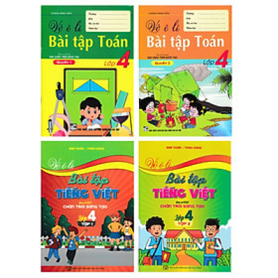 Combo Vở Ô Li Bài Tập Toán + Tiếng Việt Lớp 4 (Bám Sát SGK Chân Trời Sáng Tạo) (Bộ 4 Cuốn) - HA