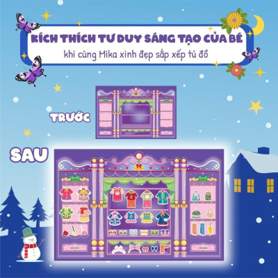 Sách - Trò Chơi Sắp Xếp Tủ Đồ Cùng Mika Xinh Đẹp - Thời Trang Và Phụ Kiện Mùa Đông ấM Áp - Bóc Dán 80+ Sticker Cho Bé Gái - Megabook